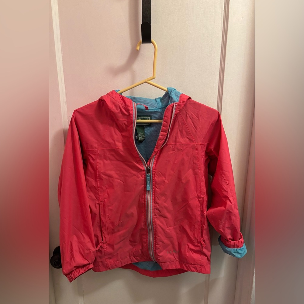 L.L. Bean Coral Jacket with Aqua Lining size 10